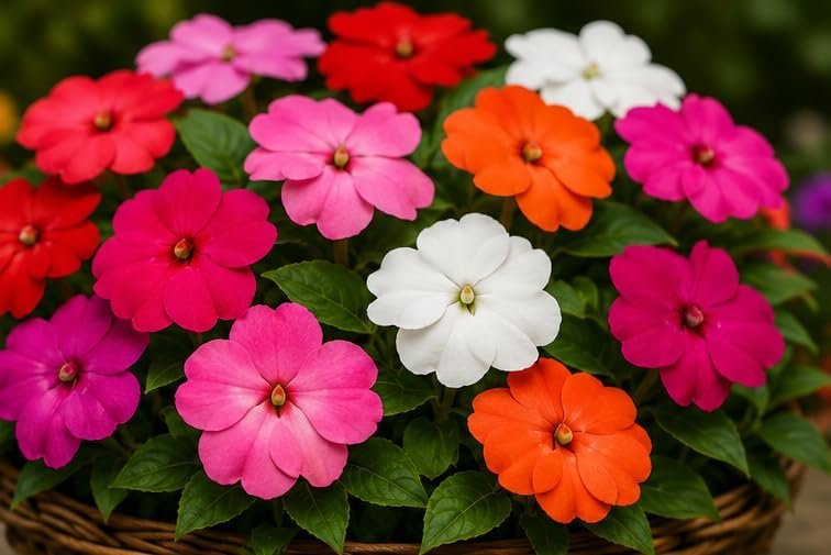 Impatiens Flower Seeds | Mixed Color Busy Lizzie Flower Seeds | Premium Non-GMO Annual Flower Seed | Easy to Grow for Home Garden, Balcony, Shade Garden, Hanging Baskets & Pots | Approx. 100+ Seeds