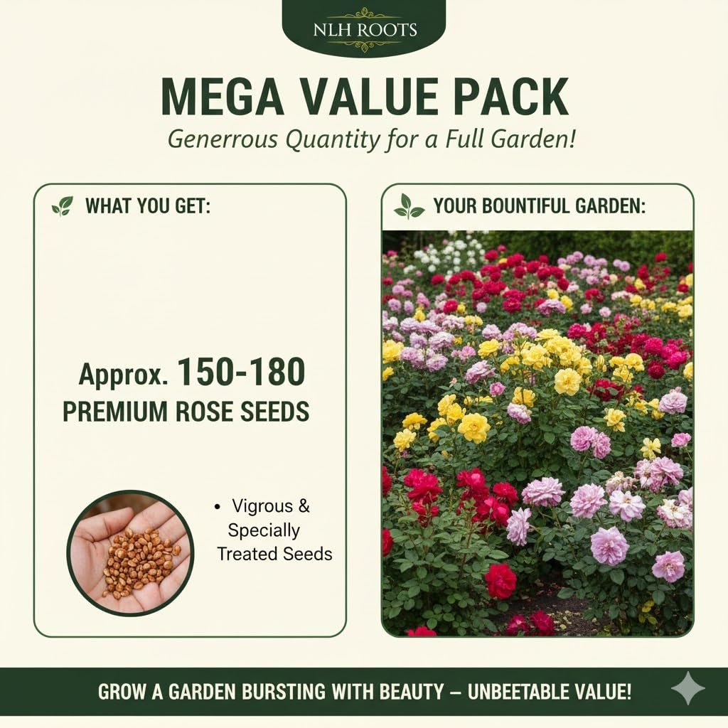Premium Climbing Rose Seeds Multi-Color Collection, 150 to 180 Seeds, High Germination Rate 95%, for Balcony, Terrace, Home Garden, All Season Flowering. - Image 6