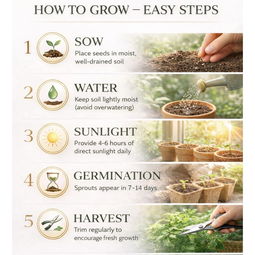 Herb Seeds Combo Pack | 8 Varieties | 950+ Seeds | Rosemary, Mint, Lavender, Tulsi, Red Basil, Parsley, Celery & Lettuce | High Germination | Easy to Grow for Home Gardening - Image 2