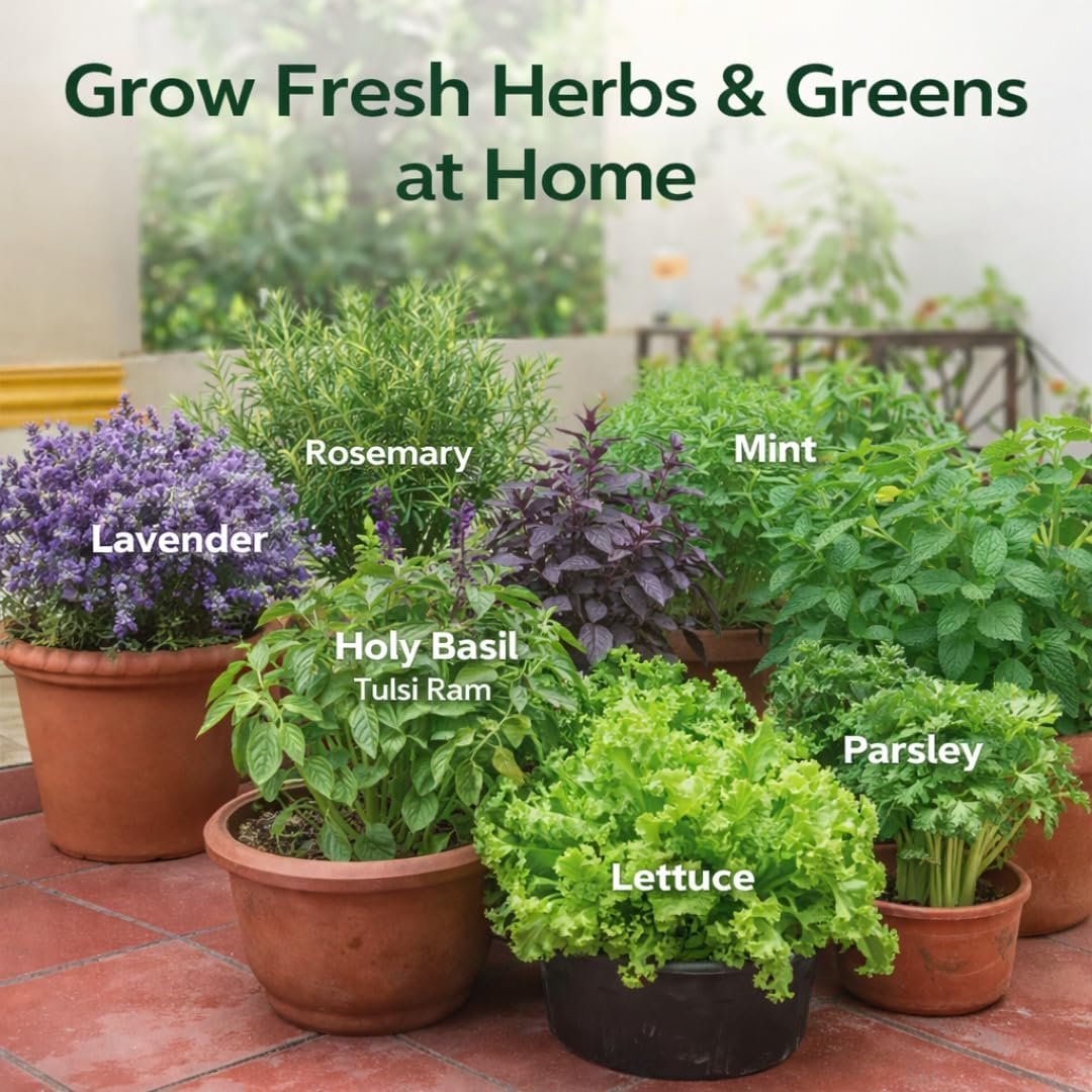 Herb Seeds Combo Pack | 8 Varieties | 950+ Seeds | Rosemary, Mint, Lavender, Tulsi, Red Basil, Parsley, Celery & Lettuce | High Germination | Easy to Grow for Home Gardening - Image 3