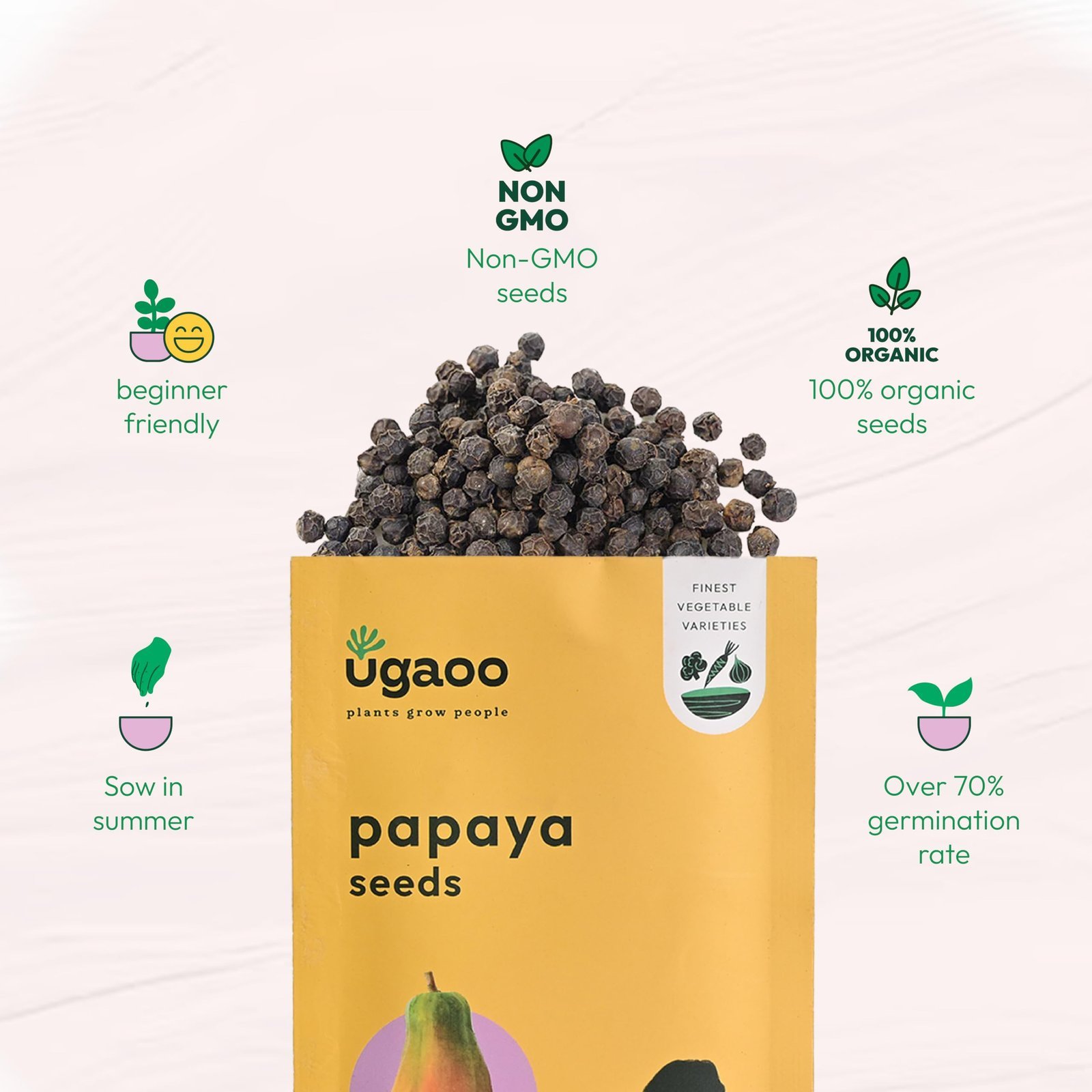 Papaya Fruit Seeds (Pack of 4g), Yellow, (VS266) - Image 5