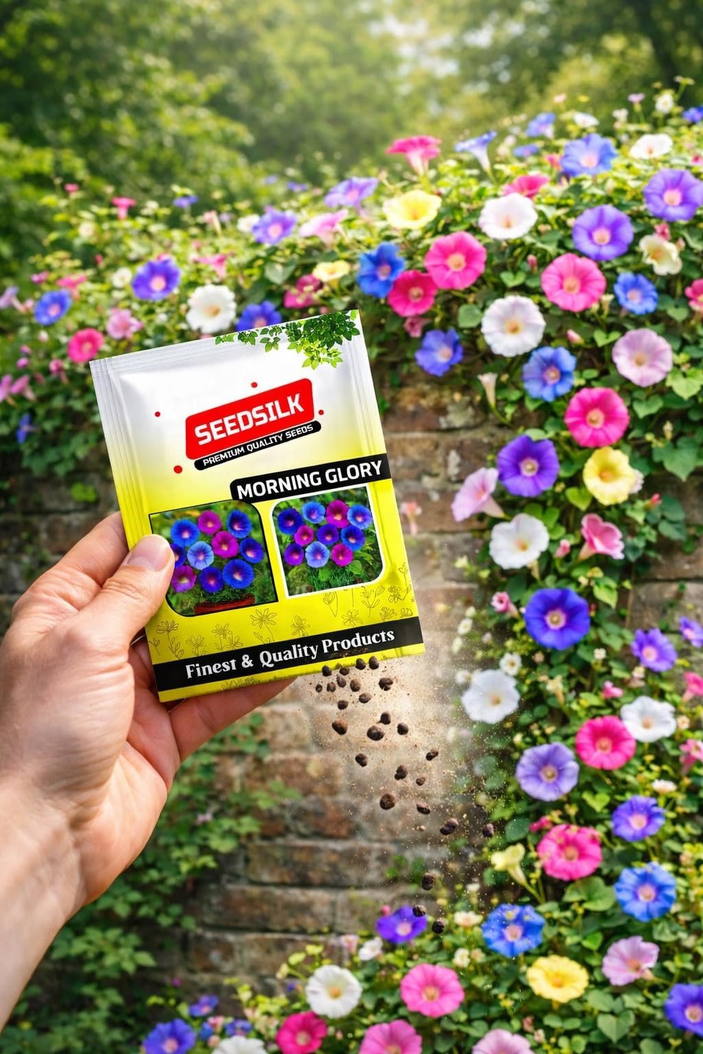 Morning Glory Mixed Flower Seeds for Planting | Multicolour Climbing Flowers | Pack of 50 Seeds
