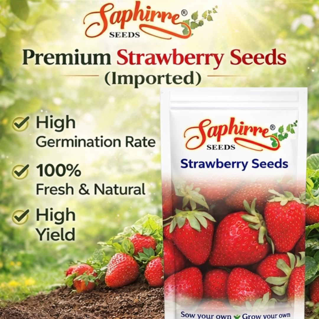 Strawberry Seeds | Pack of 2| 200+ Seeds | High Germination | Easy to Grow Fruit Seeds for Home Gardening | Ideal for Pots, Balcony, Terrace & Grow Bags - Image 4