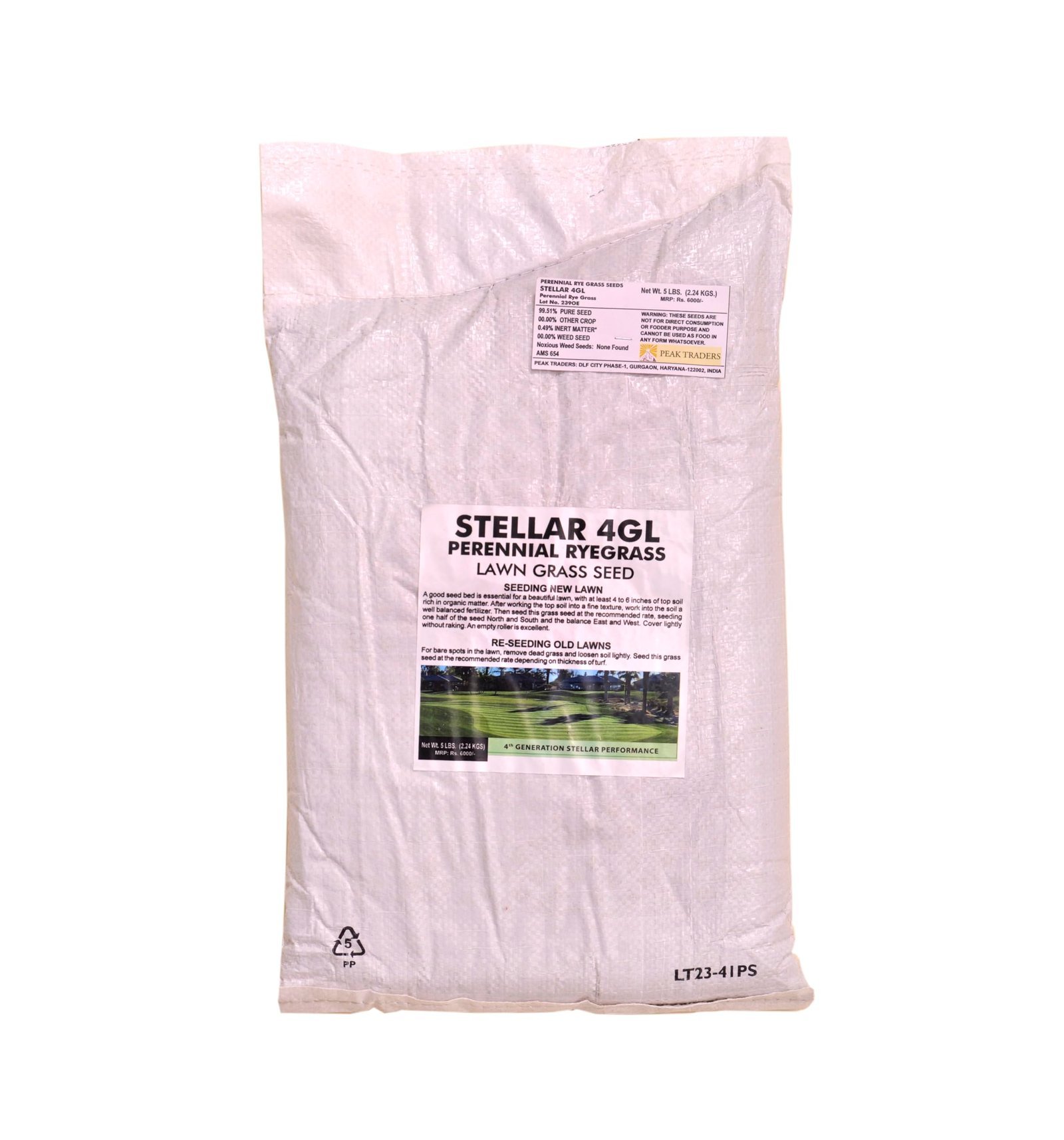 Peak Traders, Stellar 4GL Perennial Ryegrass Lawn Grass Seed, Dark Green Lawn, 5 LBS (2.27 Kg) - Image 3