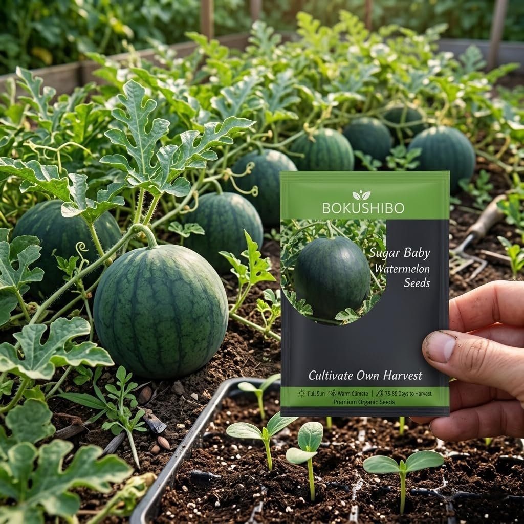 Sugar Baby Watermelon Seeds, Sweet and Juicy, Fast Growing, High Yield, Organic Variety for Home Garden and Warm Climate (2.5 gram) - Image 4