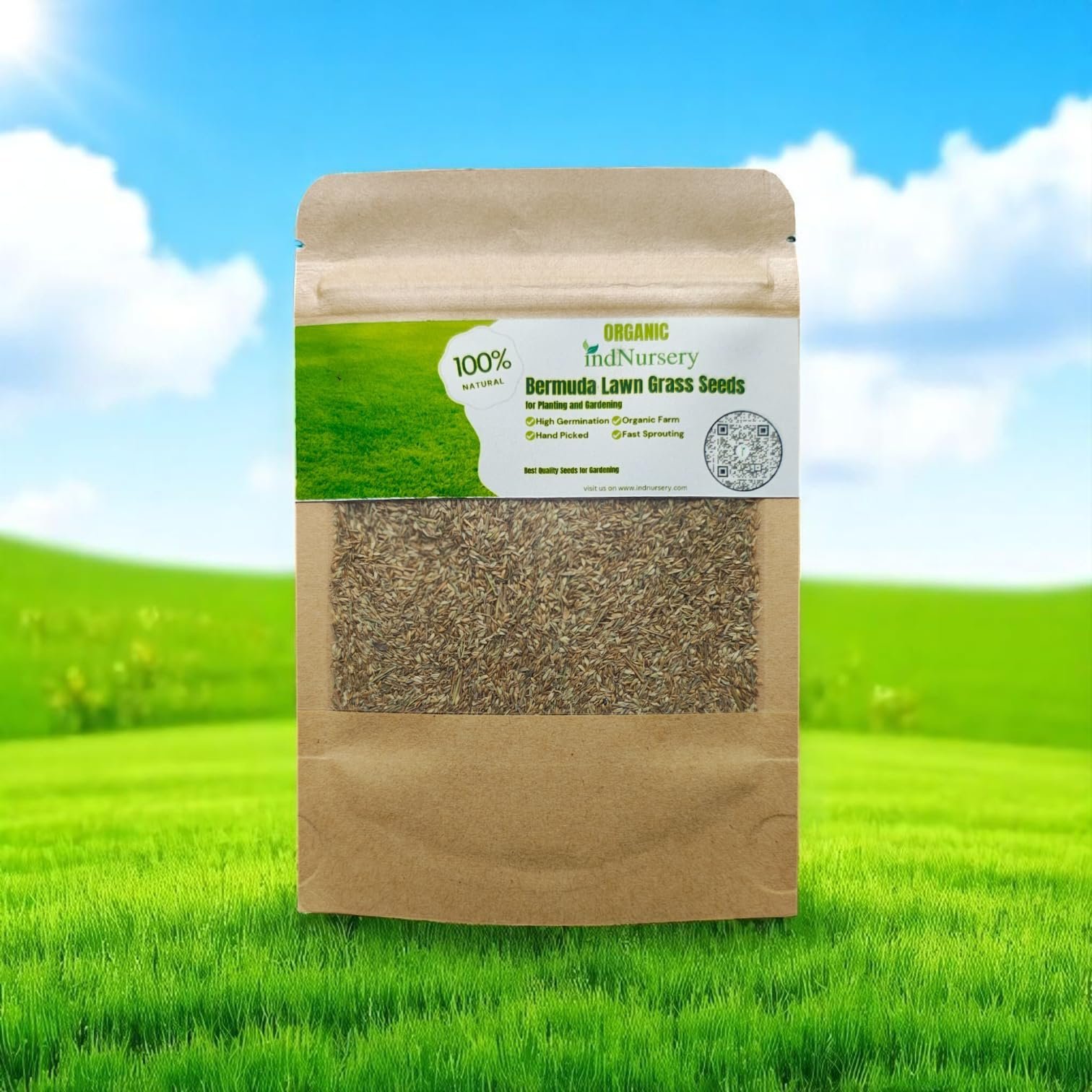 IndNursery Bermuda Grass Seeds for Home and Garden (Green, Pack of 10 g)
