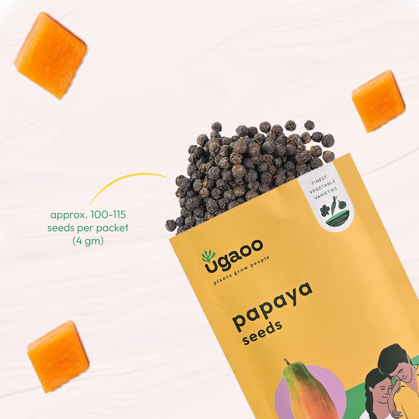 Papaya Fruit Seeds (Pack of 4g), Yellow, (VS266) - Image 2