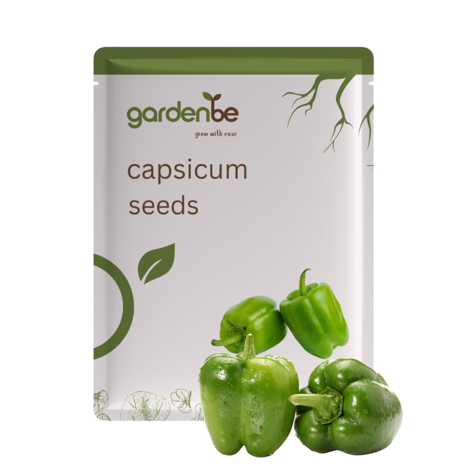 Capsicum Vegetable Seeds,Non-GMO, High Yield, Sweet & Spicy Bell Pepper Seeds, Ideal for Home Garden, Pots & Balcony, (Dark Green,Pack of 600mg) - Image 2