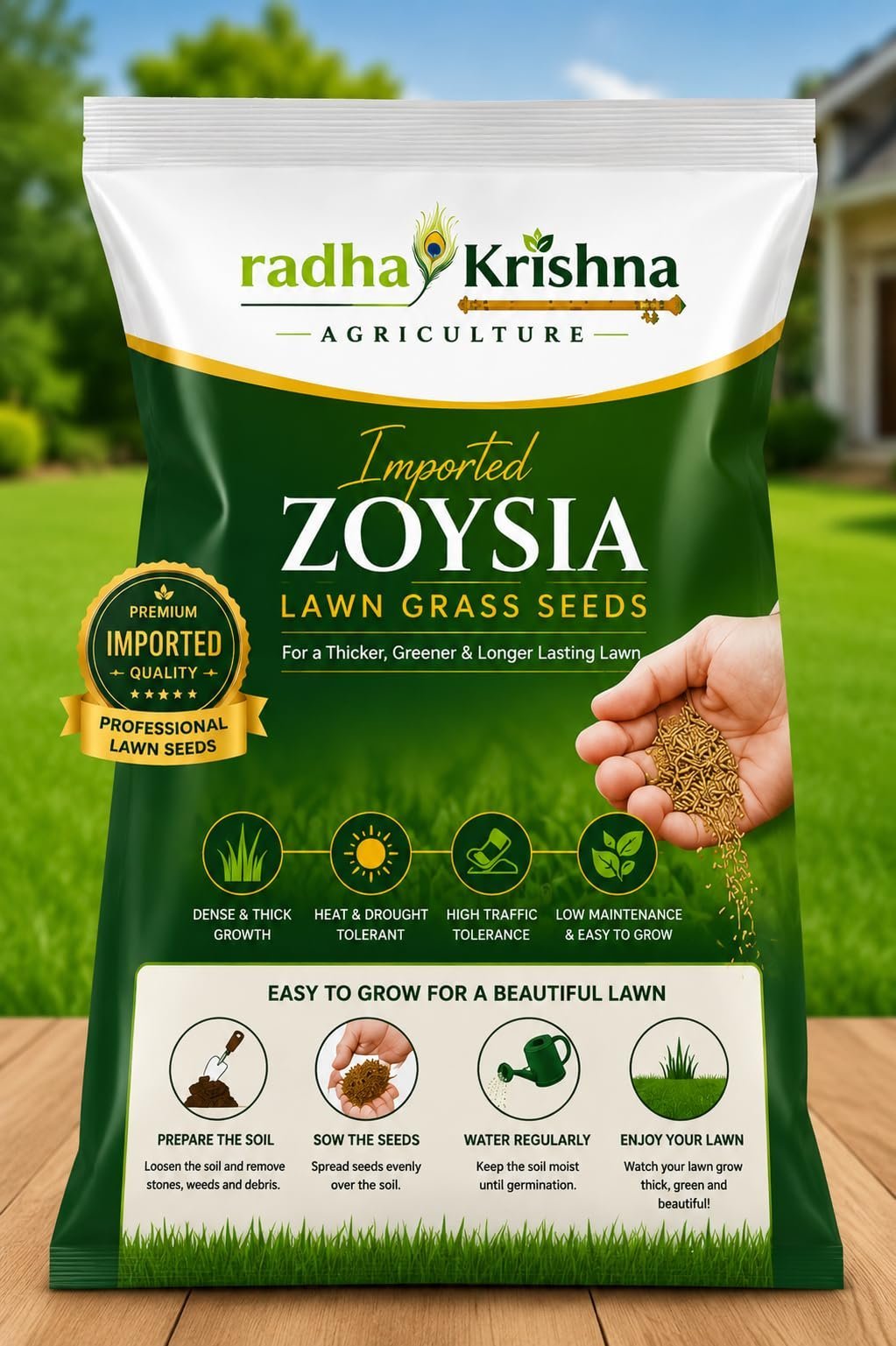 ® Imported Zoysia Lawn Grass Seeds for Home and Kitchen Gardening (Pack of 20 gram)