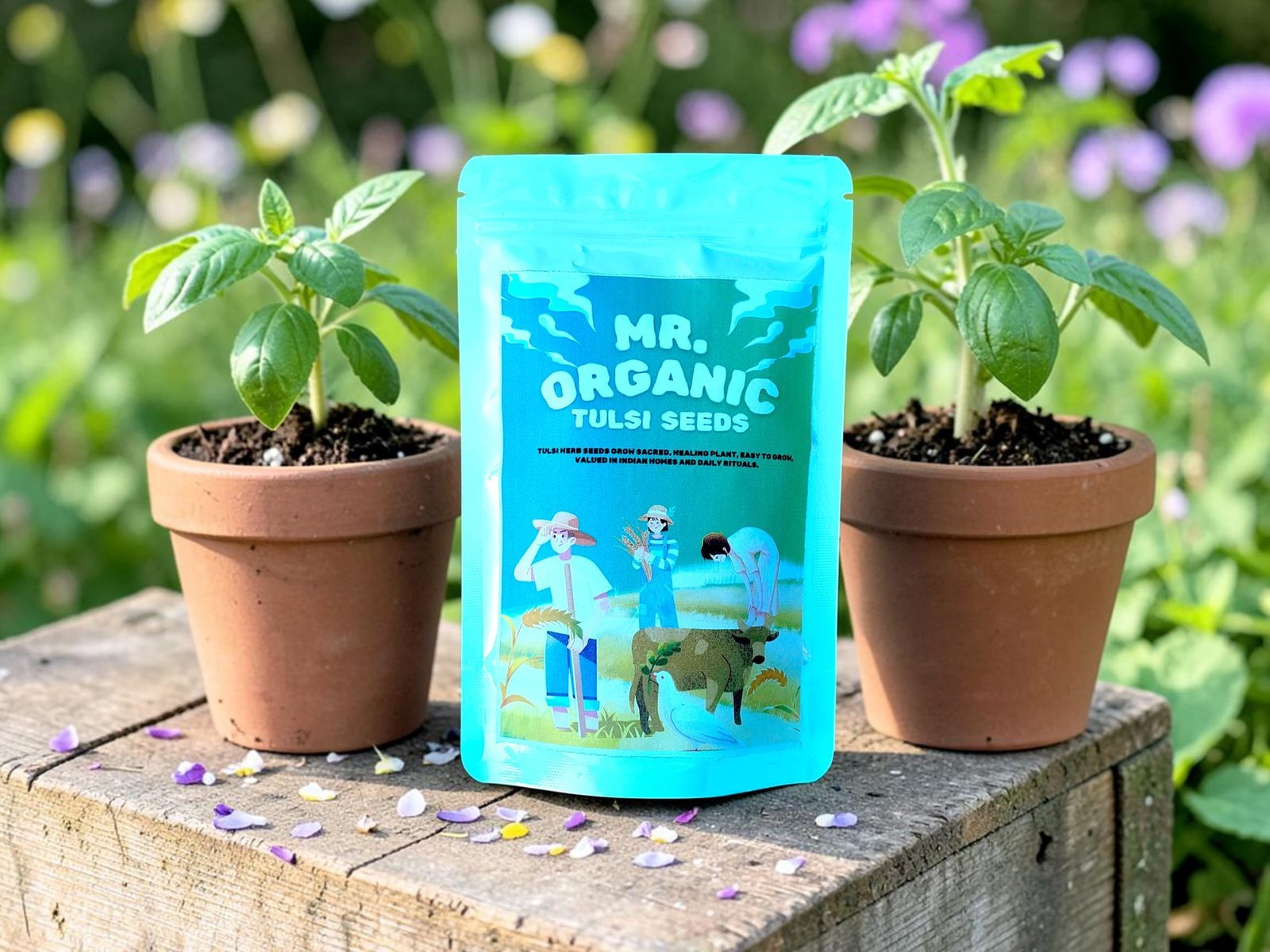 Tulsi Herb Seeds For Home Garden(8000 To 10000 Seeds) 6 Gram | Rama Tulsi Seeds | Herb planting seeds ideal for both home gardening | High Germination Rate - Image 6