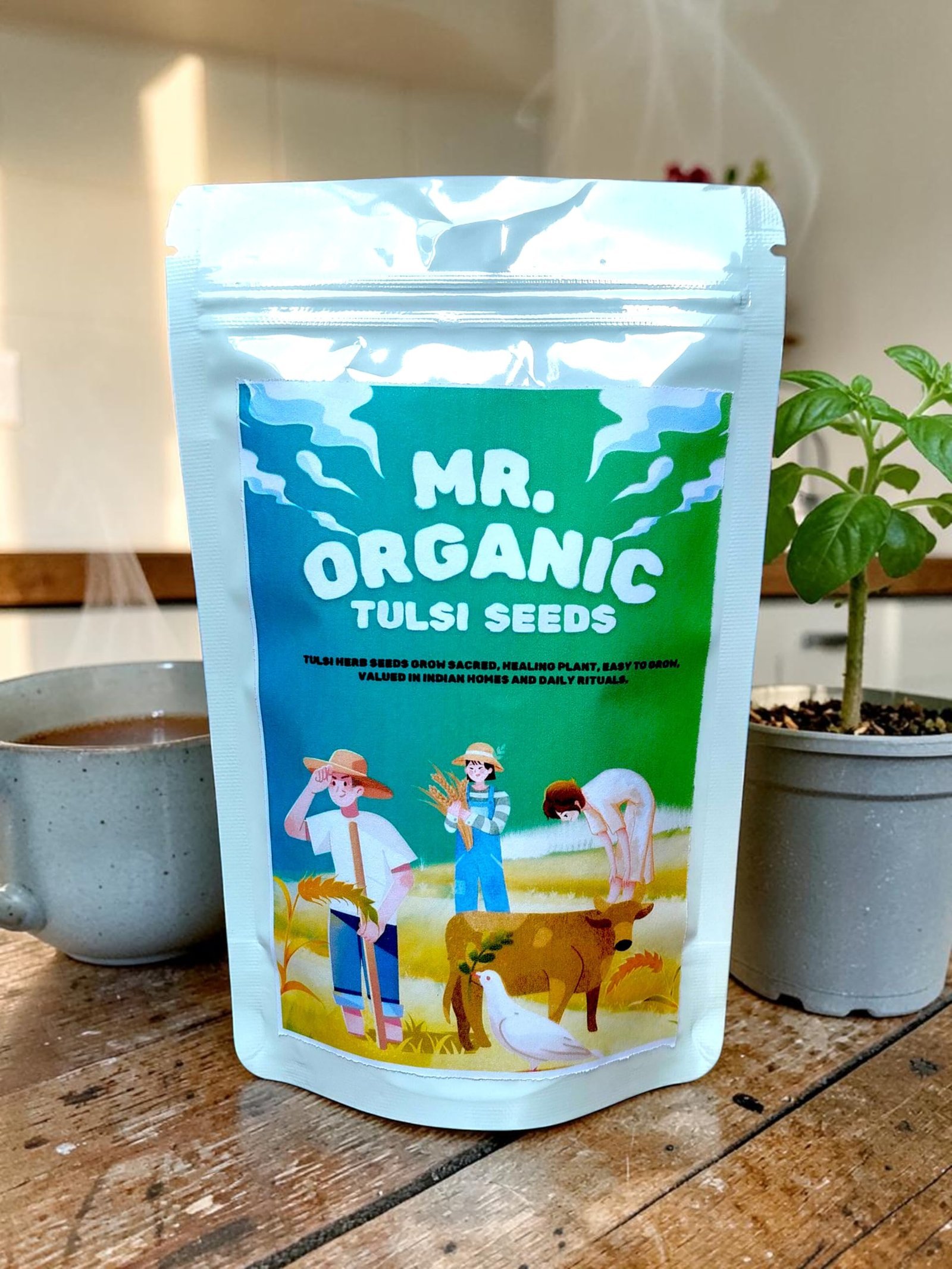 Tulsi Herb Seeds For Home Garden(8000 To 10000 Seeds) 6 Gram | Rama Tulsi Seeds | Herb planting seeds ideal for both home gardening | High Germination Rate - Image 4