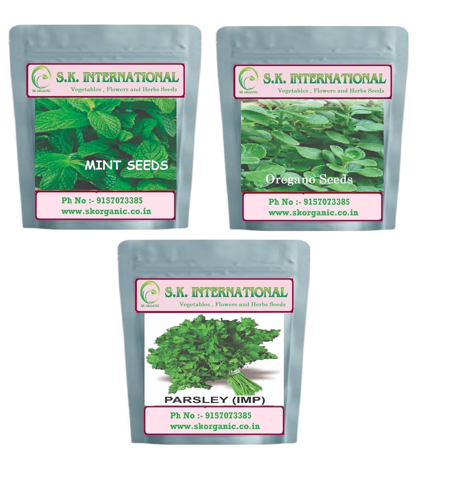 Herb Seeds for Plantation, High Germination, Grow Your Own Herbs, Live Healthy Life (Mint - Parsley - oregeno seeds)