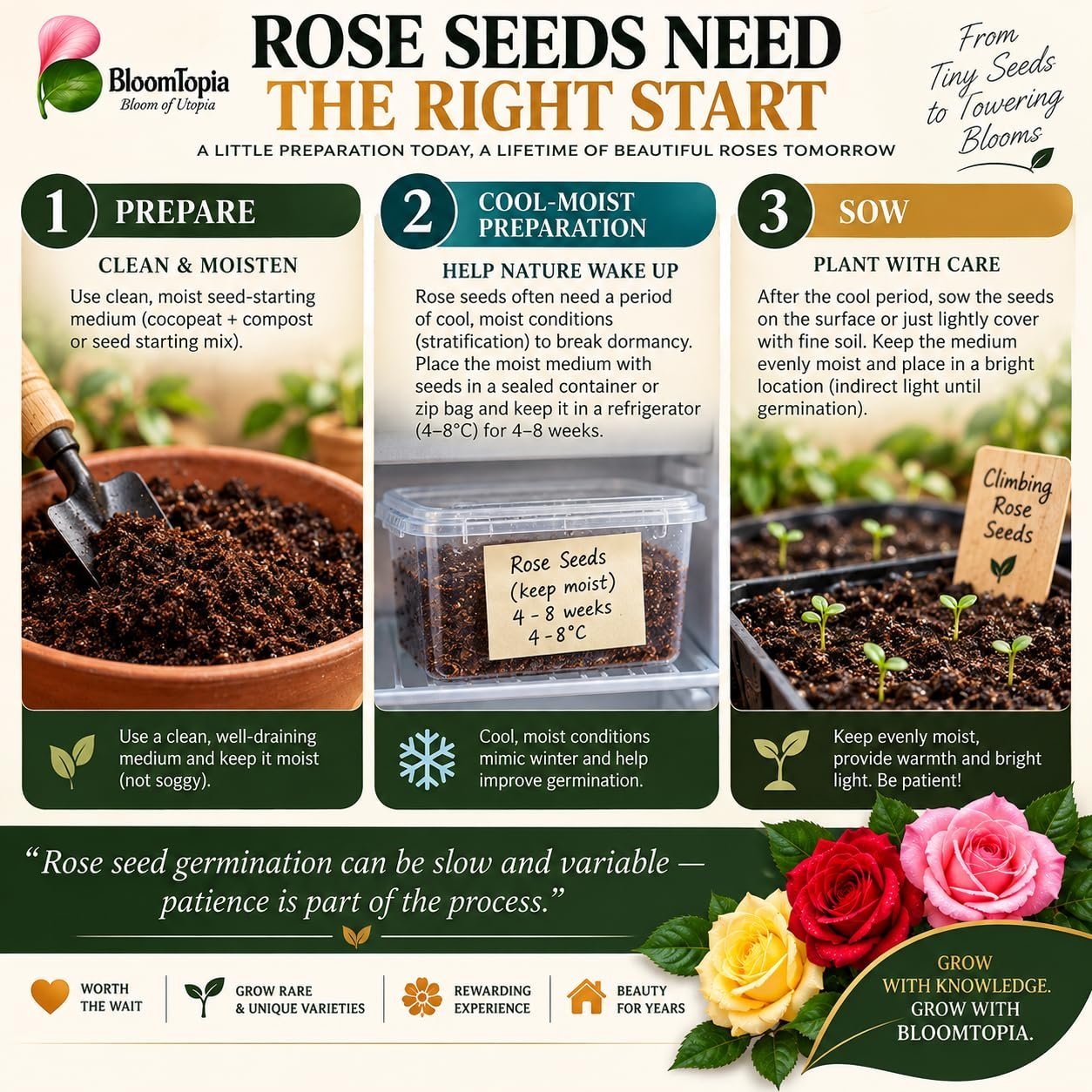 Climbing Rose Seeds Mixed Colour Flower Seeds 350+ Seeds - Image 5