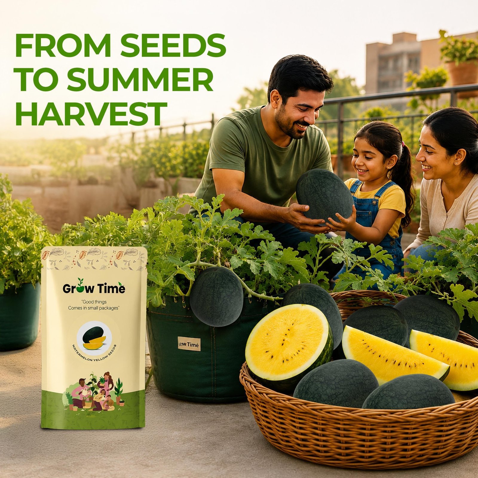 Watermelon Yellow Vegetable Seeds, Vegetable Seeds for Home Gardening, Vegetable Planting Seeds for Kitchen, Watermelon Yellow Seeds (Pack of 2g) - Image 2